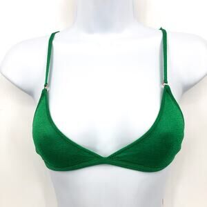 TIBI Women's Triangle Bralette Size XXS Green Adjustable Thin Straps NWT
